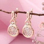 Gold earrings 585 hanging bicolor