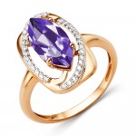 Kupite ženski prsten sa ametistom 585 crvenog zlata