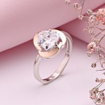 Buy a silver ring with gold and zirconia