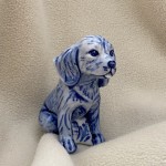 Gzhel porcelanski pes "Angleški koker španjel"