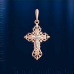 Cross pendant, bicolor