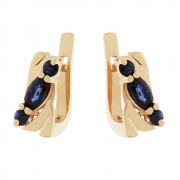 Золотые серьги с сапфирами и бриллиантами