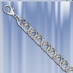 Zilveren ketting, armband "dubbele diamant"