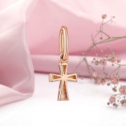 Крестик из розового золота