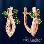 Earrings Russian gold with fianite