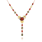 Gold-plated silver necklace "Duchess" amber