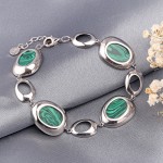 Pulseira de prata com malaquita 925 SOKOLOV