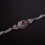 Браслет с рубином в серебре
