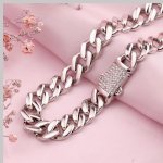 silverkedja; -armband "Tank". Zirkoniumoxid