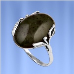 Ring with nephrite silver