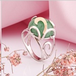 Silver ring with gold in Germany buy nephrit