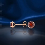 Pendientes con 2 granates. Oro rojo