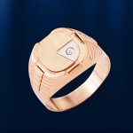 Men's ring Russian red gold