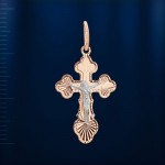 Pendentif croix, bicolore