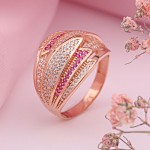 Comprar anillo ruso oro rojo 585 en alemania oro circonitas