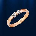 Ruski poročni prstan iz zlata z diamanti