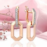 Серьги русское золото 585 фианиты