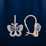 Earrings with diamonds and sapphires