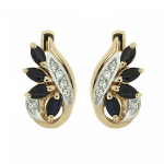 Gold earrings with sapphires and diamonds