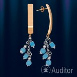 Earrings Russian gold and turquoise