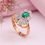 Goldring mit Diamanten & Chrysopras