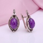 Earrings with Charoite silver