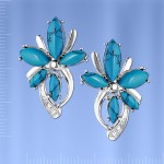Russian silver earrings with turquoise