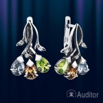 Earrings silver with fianite