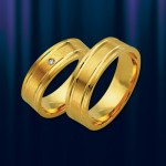 Zlat poročni prstan. Prstan iz rumenega zlata 585