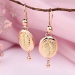 Yellow gold 585 gold earrings "Relief"