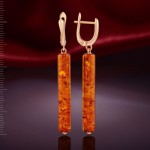 Silver earrings with amber