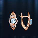 Серьги с топазом розовое золото