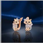 Golden earrings "Motilda", with zirconia