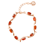 Gold-plated silver bracelet "Grazie". Amber