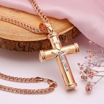 Penjoll creuat amb cadena d'or 585