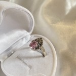 Stříbrný prsten s markazity a zirkony