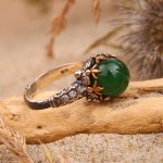 Ασημένιο δαχτυλίδι "Gueney". Χρυσοπράση & Ζιργκόν