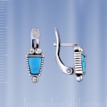 Серьги с украшениями из бирюзы