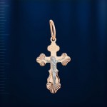 Cross pendant, bicolor