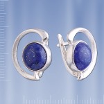 Ασημένια σκουλαρίκια με γαλάζια πέτρα