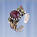 Ring with ruby. Silver
