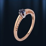 Gold ring with sapphire. Bicolor