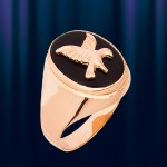 Férfi gyűrű, orosz arany 585