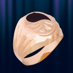 Ανδρικό δαχτυλίδι από ρωσικό κόκκινο χρυσό