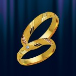 Златни венчани прстен. Прстен од жутог злата 585