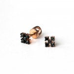 Gold earrings with black diamonds