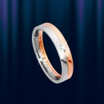 Ruski vjenčani prsten s dijamantom od crvenog zlata 585°