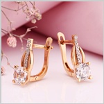 Серьги красное золото 585 Swarovski®
