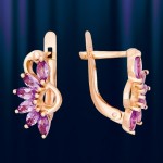 Earrings made of 585° red gold with amethyst