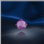Gold pendant. amethyst